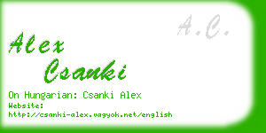 alex csanki business card